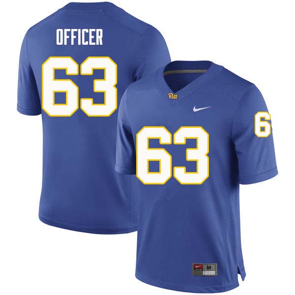 Men #63 Alex Officer Pittsburgh Panthers College Football Jerseys Sale-Royal